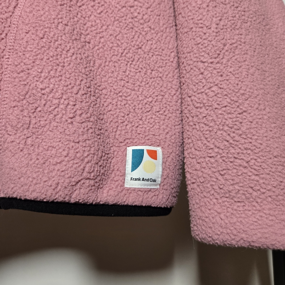 Frank & Oak Pink Half-Zip Fleece Pullover Medium - Picture 8 of 9